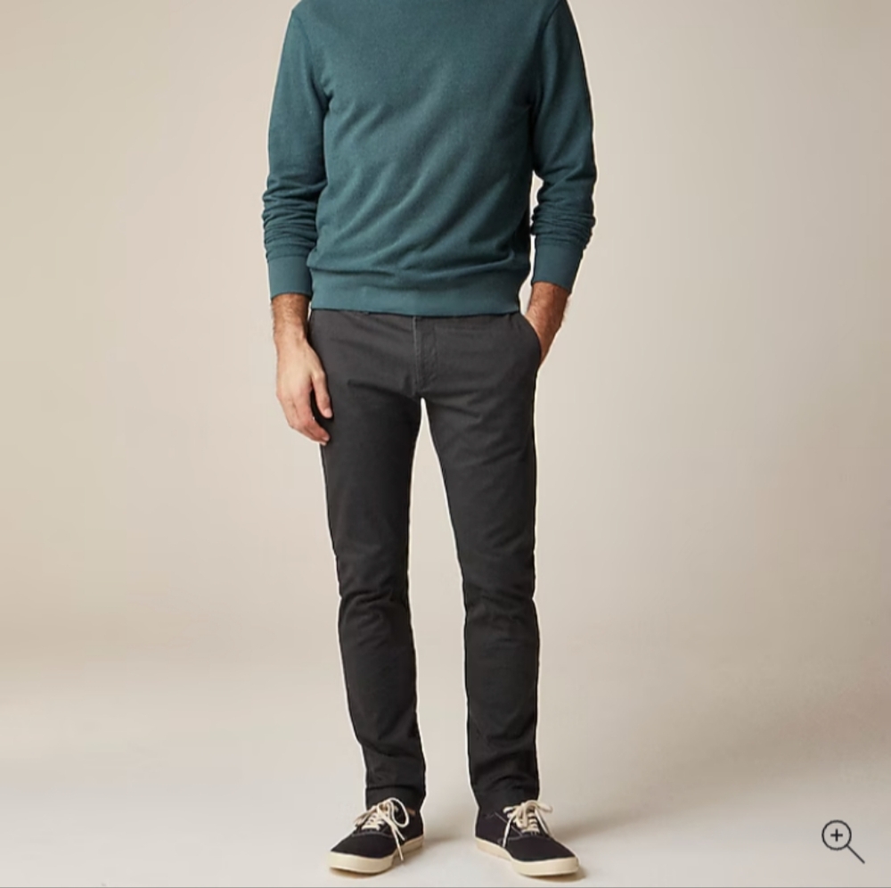 J. Crew Men's 484 Slim Stretch Charcoal Gray Chinos-28X30